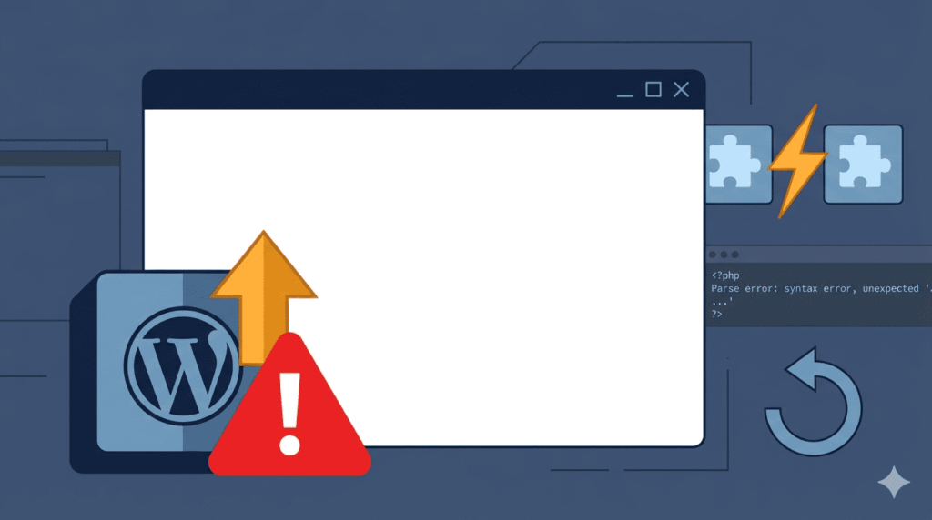 WordPress plugin update white screen of death DCX Herald hadi-mirza.com