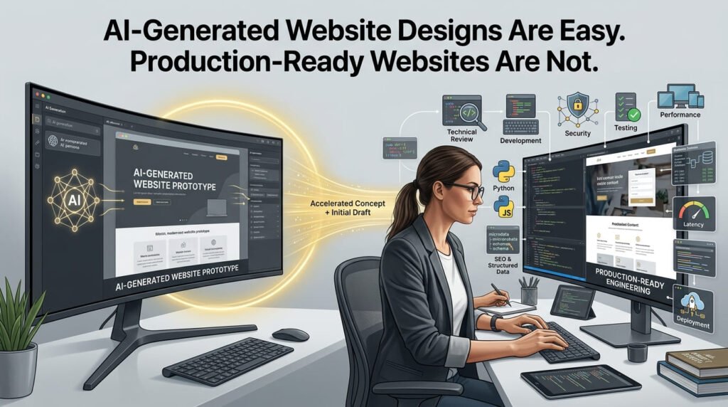 AI-Generated Website Designs vs Production Websites