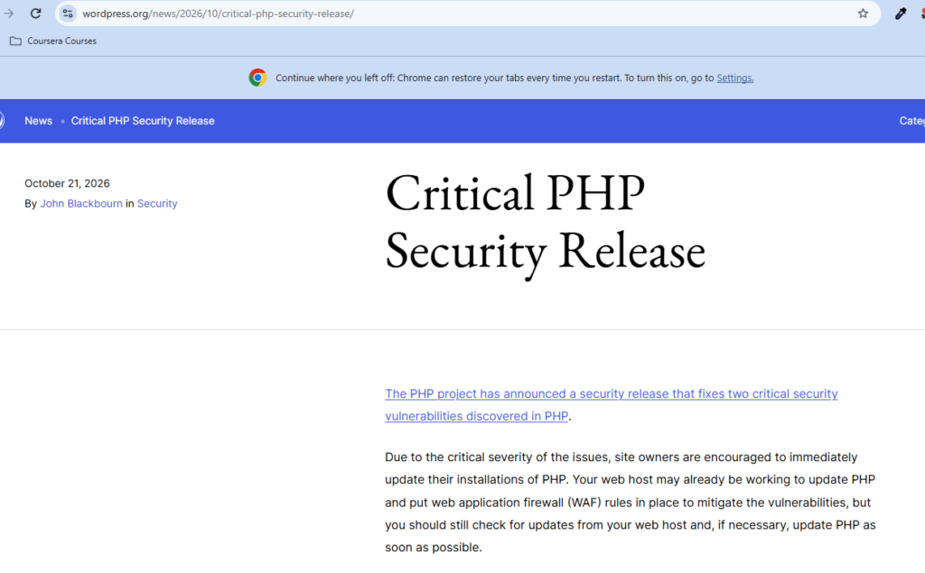 Critical php security release hadi-mirza.com