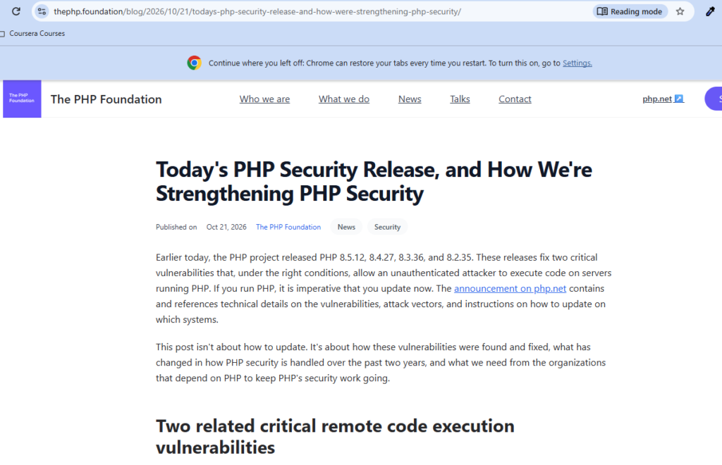 Critical php security release hadi-mirza.com