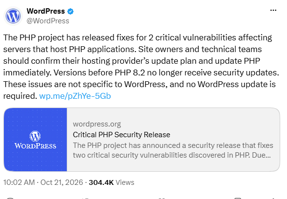 Critical php security release hadi-mirza.com